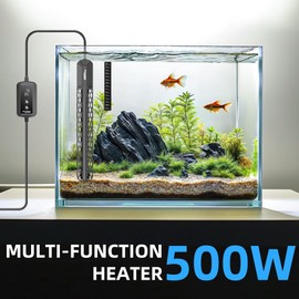 FREESEA Aquarium Heater for Fish Tank: 100W/200W/300W/500W Submersible Fish Tank Heater with Over-Temperature and Off-Water Protection for 75-120 Gallon Saltwater and Freshwater