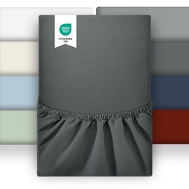 Puredown® Fitted Sheet King with Deep Pocket 14 inch (35 cm) - Ultra Soft Brushed Microfibre Fabric - Wrinkle Free, Breathable, Shrinkage and Fade Resistant (King, 150x200x35cm, Anthracite)