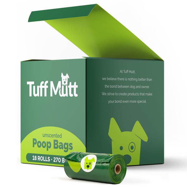 Tuff Mutt Dog Poop Bags - Dispenser-Friendly, Leak-Proof Waste Bags