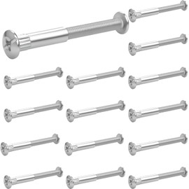 Pack of 30 Connection Screws M6 65-76 mm Furniture Connectors Cabinet Connector Screws (15 x Furniture Screws, 15 x Sleeve Screws) Connection Screw Furniture Connecting Screws for Furniture Cabinets