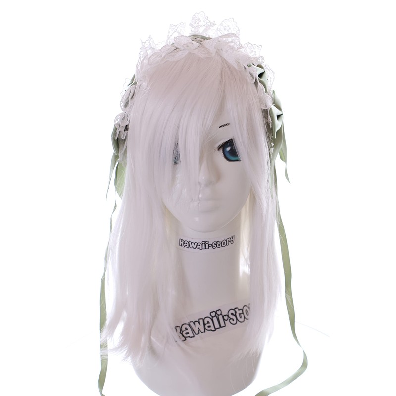 C-05-3 Light Green Maid Lolita Headband with Bow Gothic Hair