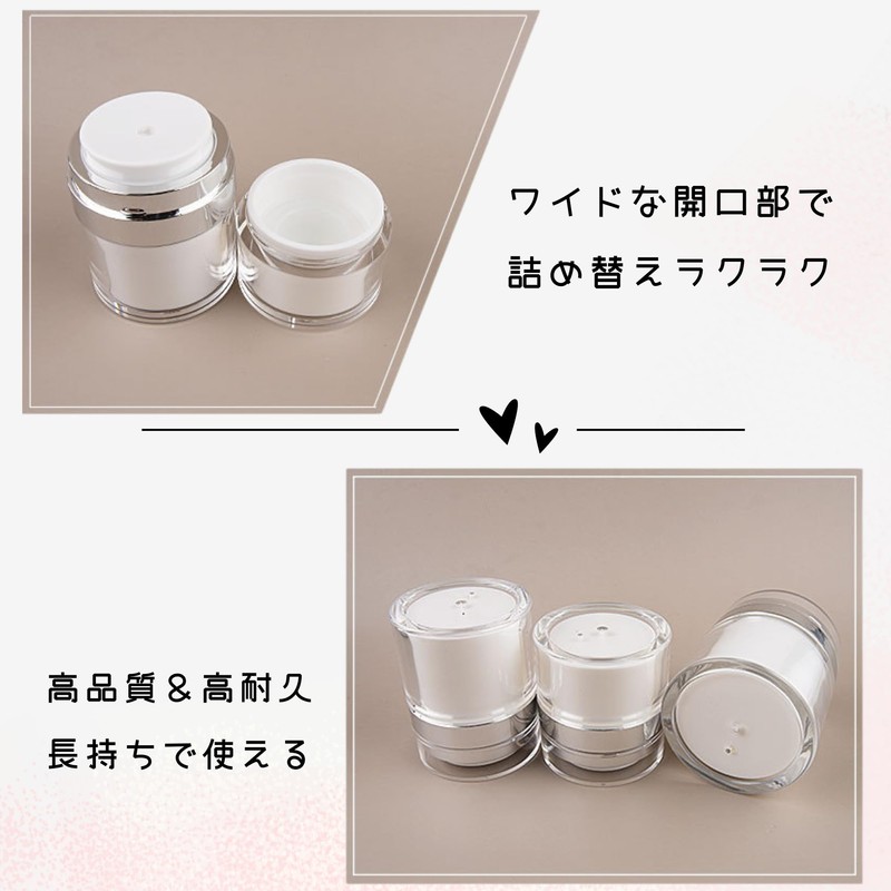 NASSIA Airless Pump Jar Refill Divided Bottle Travel Portable Cosmetic