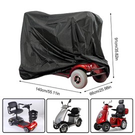 Mobility Scooter Cover, 210D Oxford Fabric Waterproof Anti-uv Wheelchair Rain Cover, Heavy Duty Scooter Protection Cover for Most Mobility Scooter Outside Storage (140X66X91cm)