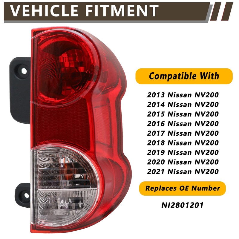 Right Tail Lights Assembly Compatible with 2013-2021 Nissan NV 200