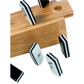 Domino Profesional Acrílico Cebra Negro En Caja De Madera