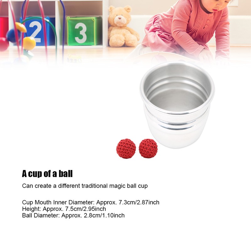 Aluminum Magic Tricks Magnetic Wide Mouth Cup Balls Close Up