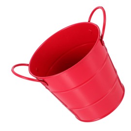 Operitacx Metal Small Trash Can Office Waste Basket Rustic Decorative Waste Bin Iron Wastepaper Basket for Home Office