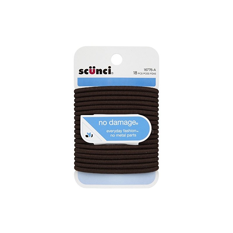 Scunci No Damage Elastic Hair Bands, Brown (hfs-koi-zk-a1925)