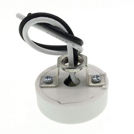 GU24 Plastic Keyless Socket with Bracket,TWDRTDD Bi-Pin (GU24) Base Twist and Lock Base Lamp Holder with 5.9 Inch Wire for CFL Lamp (3-PACK)