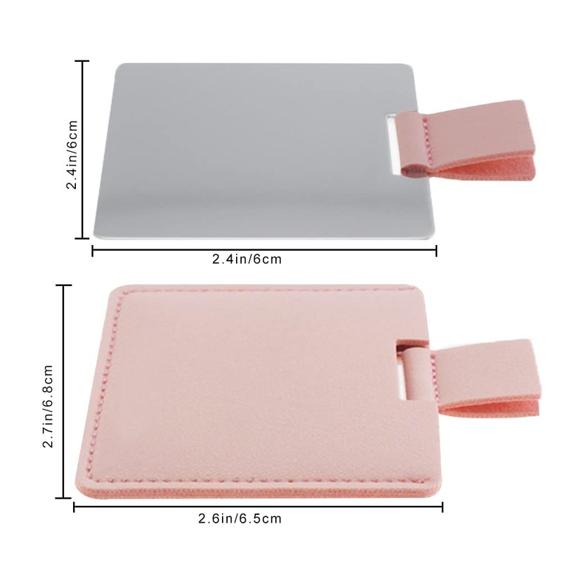 Huakaile Shatterproof Stainless Steel Compact Mirror for Purses, Unbreakable Mirror
