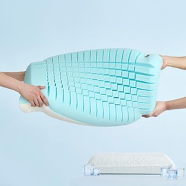 Bedtter® Cooling Sleeping Pillow, Slow Rebound Memory Foam Pillow, Odorless Ergonomic Bed Pillow for Side Back Sleepers, with Cooling Pillow Case for Hot Sleepers, 1 Pack