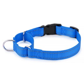 Plutus Pet Reflective Martingale Collar with Buckle - Durable and Adjustable Training Collar for No Pulling, Dog Choker Collar for Small Medium Large Dogs, Navy Blue, M