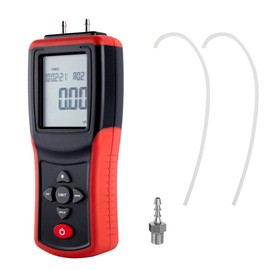 Uadme Digital Manometer, Air Gas Pressure Tester, 12 Selectable Units Multi Function Differential Pressure Gauge, with Backlit LCD Display, for HVAC Gas Furnace