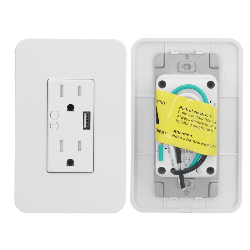 15A WiFi Smart Wall Socket Partition Control USB Interface Remote