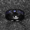 CHALAIR 8mm Black Tungsten Wedding Ring for Men Women Blue