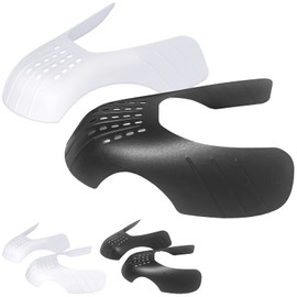 Crease Protector for Sneaker Shoe: Jordans Air Force 1 Dunk, 2 Pairs Anti Crease Shoe Guard No Crease Shoe Insert Protector, Men Women Youth Kids Size 3-6, Black+White