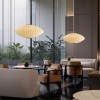 Lantern Pendant Light White Wabi Sabi Light Fixture Round Modern