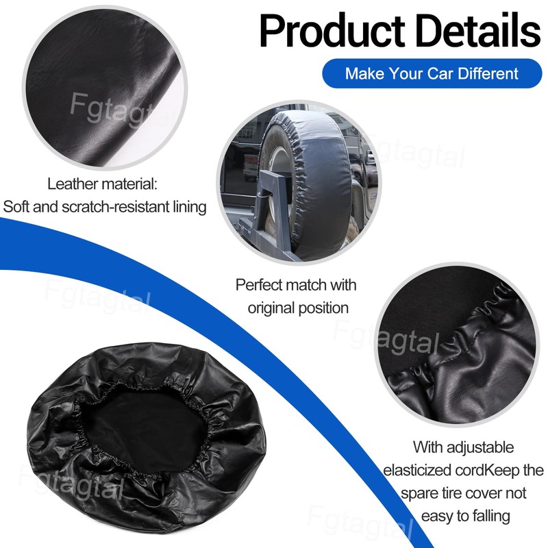 Compatible with Hummer H2 2003-2009 Soft Tire Cover, Leather Spare