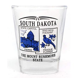 World By Shotglass South Dakota State Scenery Blue New Shot Glass