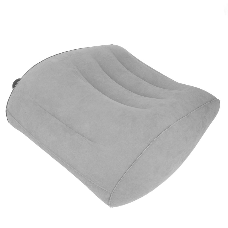 Inflatable Lumbar Waist Pillow PVC and Flocking Press Gray Inflation