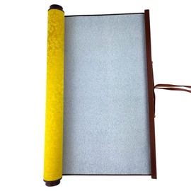 Flylin Calligraphy Cloth, Reusable Chinese Calligraphy Practicing Tool Magic Water Painting Paper Ten Thousand Times Writing Cloth Scroll for Home School (Yellow)