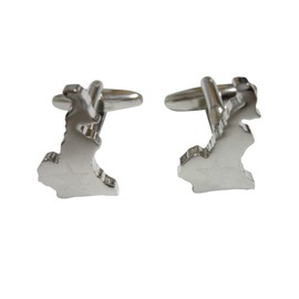 Kiola Designs Cameroon Map Shape and Flag Design Cufflinks