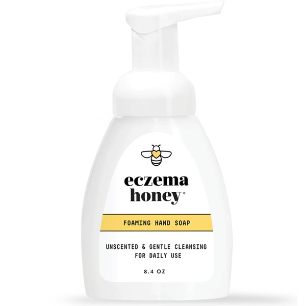 ECZEMA HONEY Gentle Foaming Hand Soap - Gentle Cleanser for Dry Hands - Non-Toxic Unscented Hand Soap - Natural Hand Cleaner for Bathroom & Kitchen - Organic Honey Handwash (8.4 Oz)