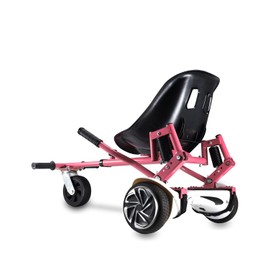 Hishine Hoverboard Go-Kart Attachment with Dual Shock Absorbers & 6' Off-Road Wheel, 265lbs Capacity, 26"-34.5" Length Adjustable for Kids & Adults, Suits 6.5', 8' & 10' Hoverboards