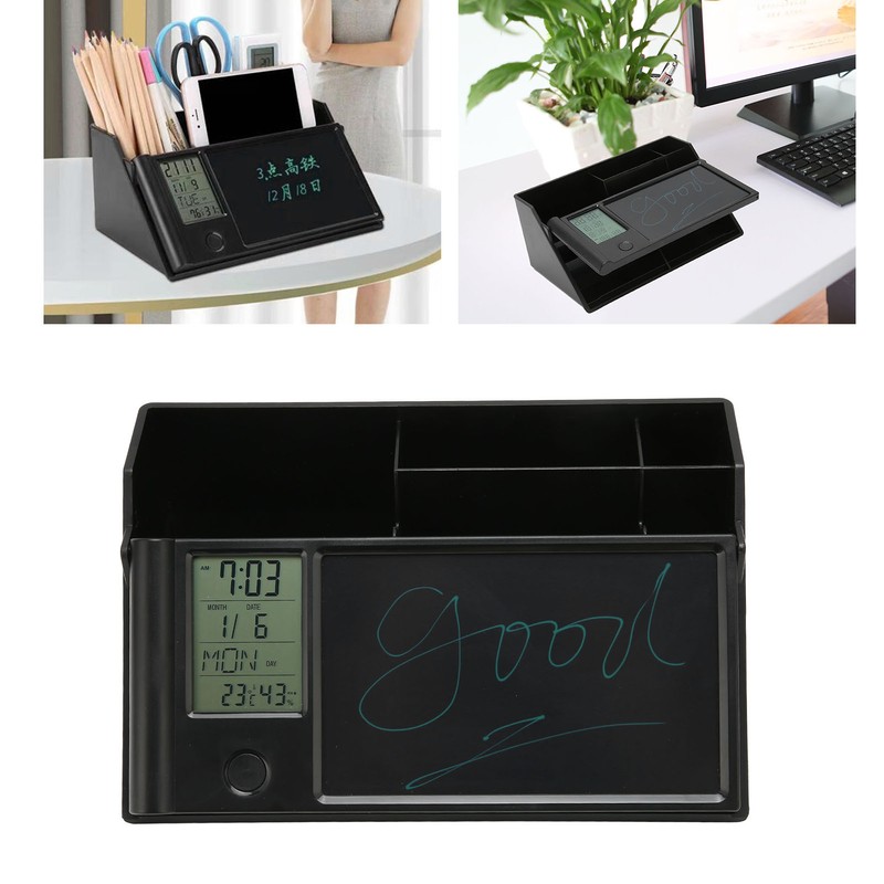 Multifunctional Electronic Calendar Desktop Storage Box with LCD Writing Pad