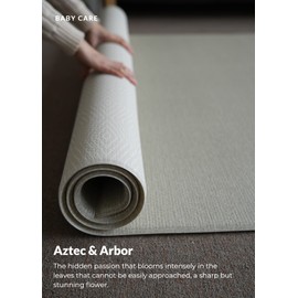 Baby Care Play Mat (Medium, Hygge - Aztec & Arbor) 73" x 49" Original One-Piece Reversible Rollable Waterproof Play Mat for Infants, Babies, Toddler, and Kids