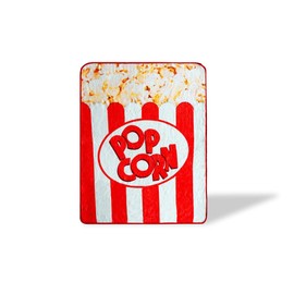Movie Popcorn Box Large Fleece Throw Blanket | Decorative Throw Blanket Features Fun Popcorn Image | Collectible Movie Night Throw Blanket | Measures 60 x 45 Inches