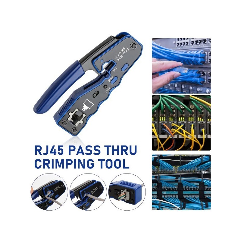 ZOERAX/RJ45/Crimps/Tool/Ethernet/Crimping/All-In-One/Crimper/Pass/Thru/Cat6/Cat5e/Exchange/Blade/Inc