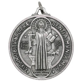 Saint Benedict Pendant | Patron Saint of Students and Europe | Beading for DIY Chaplets and Religious Jewelry | Great Catholic Gift for First Holy Communion and Confirmation, Metal, No Gemstone