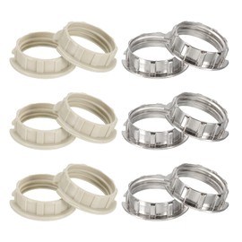 PATIKIL G9 Light Socket Rings, 12 Pcs Shade Holder Adapter Alloy Ring Converter Light Holder for G9 Ceramic Lamp Holder Socket, Silver Tone/White