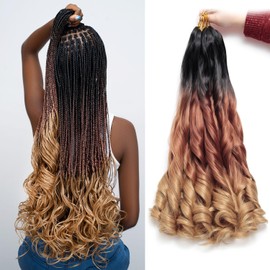 French Curl Braiding Hair for Black Women 24 Inch Lightweight French Curl Crochet Braids Loose Wavy 8 Packs Pre Stretched Synthetic Braiding Hair Extension