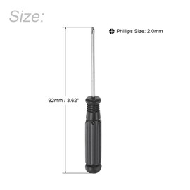 sourcing map Mini Phillips Screwdriver, 2.0 mm Phillips Head with Black Handle for Small Appliances, Pack of 2