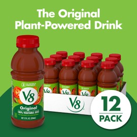 V8 Original 100% Vegetable Juice, 12 fl oz Bottle (12 Pack)