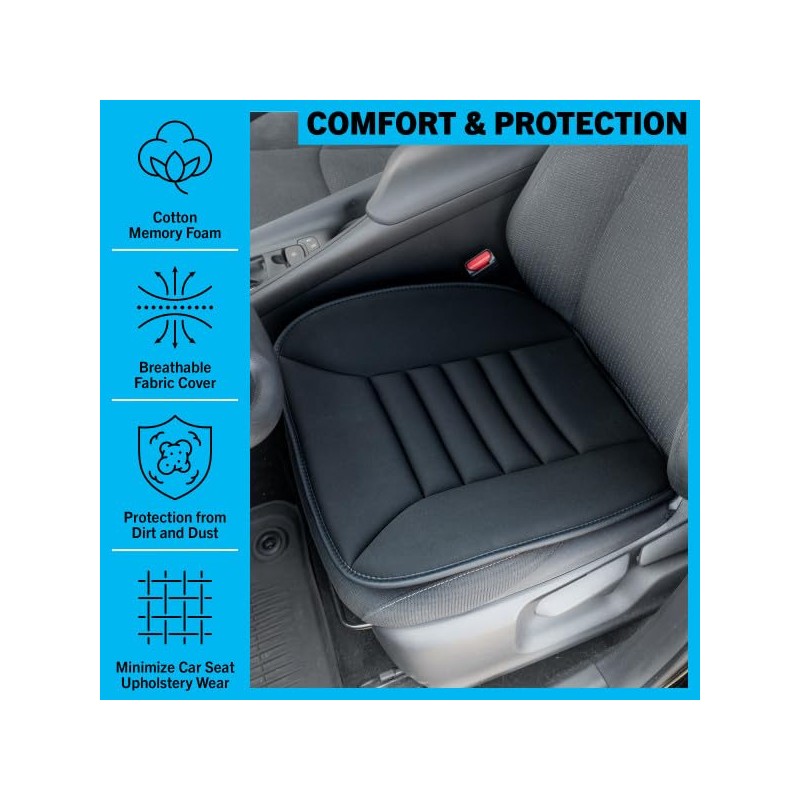 Stalwart Car Seat Cushion - 1.2-Inch-Thick Memory Foam Seat Pad