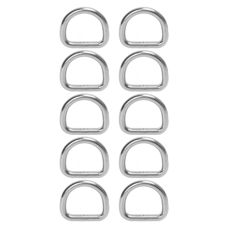 10 PCS 316 Stainless Steel D Ring Seamless Welded Hardware