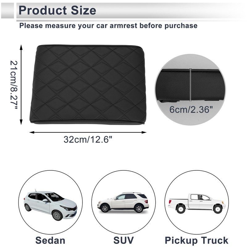 X AUTOHAUX Car Center Console Cover Car Armrest Cover 12.6"x8.27"x2.36"