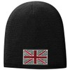 Crystal Union Jack Patch Beanie Hat, Black