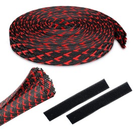 GEARit (25 Feet, 1/2 Inch) Split Sleeve Cord Covers Cable Protector Wire Loom Tubing Cable Management Sleeve for PC Computer - Chewing Cord Protectors from Pets, Cats, Dogs, Rabbits - Black