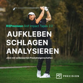 RX PRECISION - Golf Impact Tape - 300 Labels / Label - Driver/Woods - For Left-Handed and Right-Handed Users - Face Tape - Sweet Spot Analysis - Swing Trainer