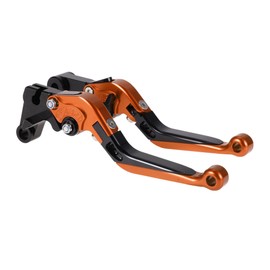 A ABSOPRO Short Long Brake and Clutch Levers for Yamaha YZF R1 15-22 Adjustable Motorcycle Handlebar Brake Lever Aluminium Alloy Orange Head Black Handle