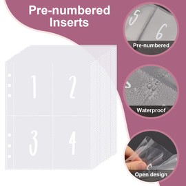 Pack of 25 A5 Folder Sleeves, 100 Budget Envelopes with Markings from 1 to 100, Money Storage, Budget Folder Accessories (25 Folder Sheets)