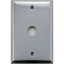 Polished Chrome Single 1 Gang Wall Plate - 5/8" Circle Opening