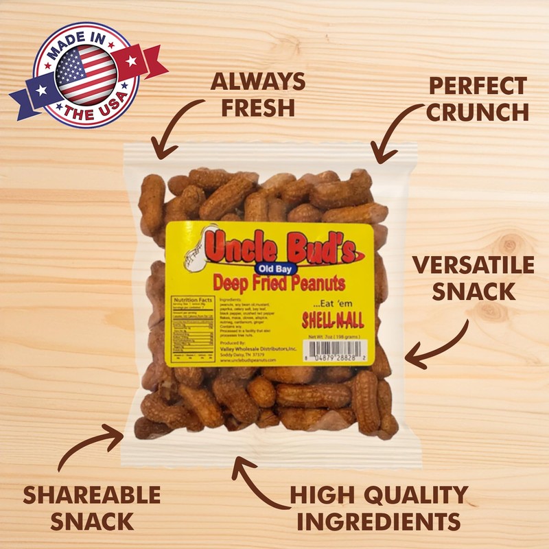 Uncle Bud's Deep Fried Peanuts In Shell (Spicy 6-Pack), Hot
