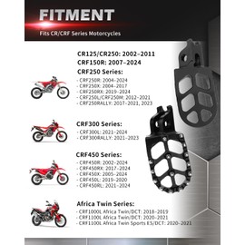 Eagwinger CNC Foot Pegs Alumiunm Dirt Bike Footpegs Compatible with Honda CR125 CR250 CRF150R CRF250R CRF450R CRF250RX CRF450RX CRF450X CRF300L CRF250L CRF250M SSR450 CRF450RL