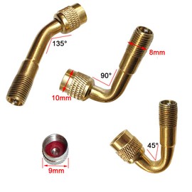 QitinDasen 6Pcs Professional Tyre Valve Extension Adapter Set, Tire Stem Extension, Brass Air Tire Extension Schrader Valve Adapter, for Car Truck Motorcycle Bike Scooter (45°, 90°, 135°)