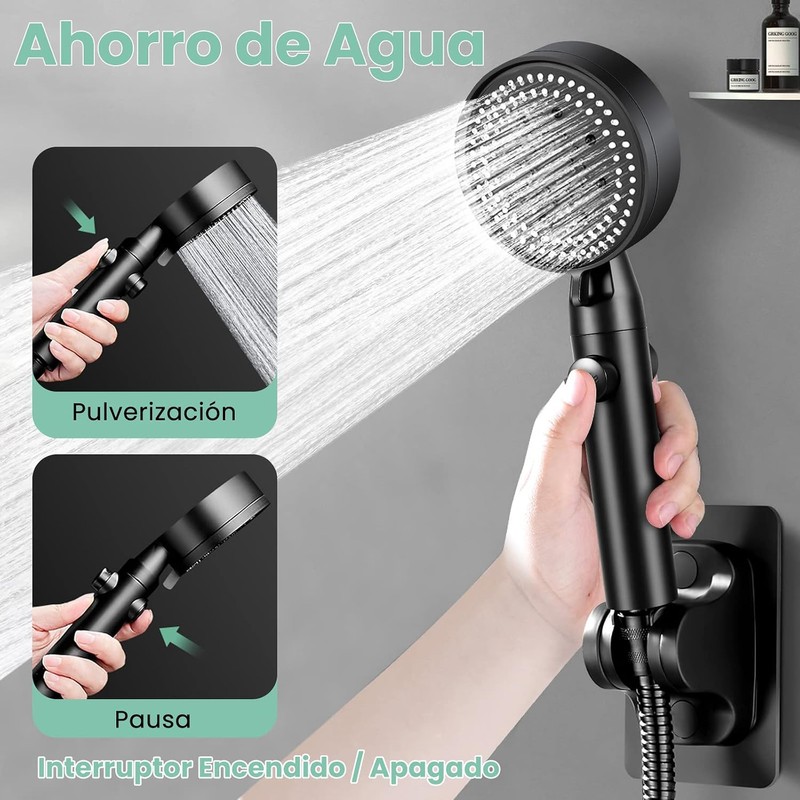Cabezal de Ducha de Mano, Regadera para Ba?o Manguera de